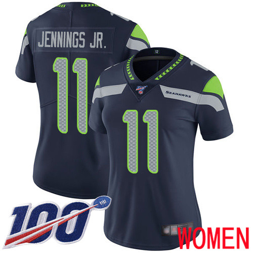 Seattle Seahawks Limited Navy Blue Women Gary Jennings Jr. Home Jersey NFL Football #11 100th Season Vapor Untouchable